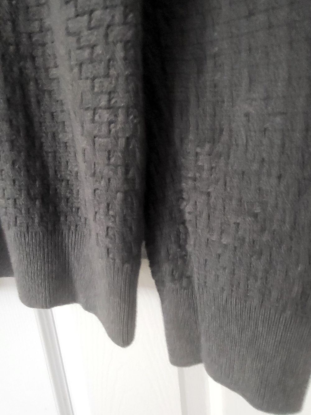 Denver Hayes Men's Knit Basketweave Pattern Cotton Crewneck Sweater Size XL Grey - Picture 4 of 10